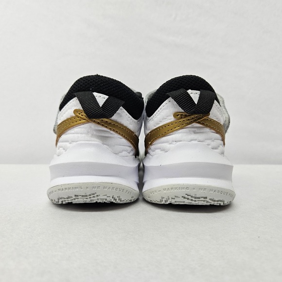 Nike Toddler Team Hustle D 10 Basketball Shoe CW6736-002 Black White Gold Sz 11C - Picture 6 of 10